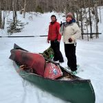 Volunteers with canoes to be recycled